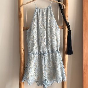 Blue crotchet romper